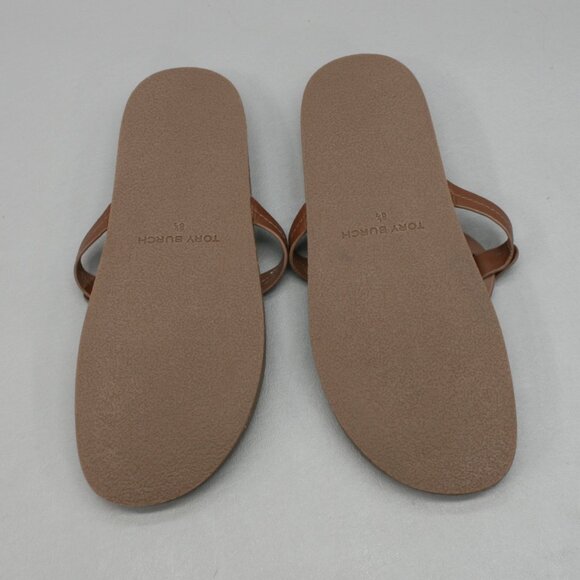 Tory Burch Ladies 8.5 Miller Cloud Cuoio Brown Calf Leather Cork Thongs Sandals - Picture 8 of 12